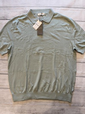 Mind Bridge Polo Shirt Mens Extra Large Mint Green MWKT3120 Cooling Up Cotton