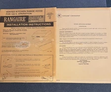 Rangaire Vented Kitchen Range Hood Model H282 7282 9282 Instruction Manual