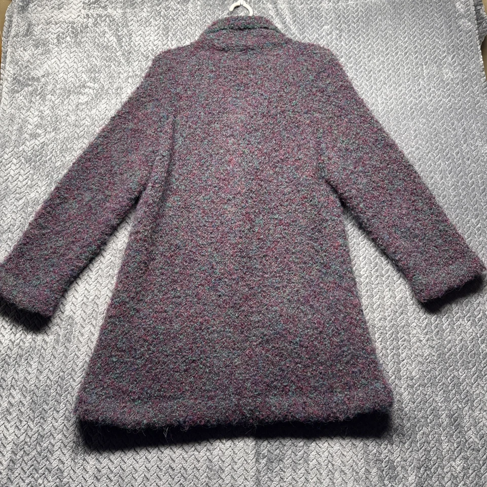 Suéter Bouclé Mezcla Lana Alpaca Mujer Tabask Púrpura Verde Hecho a Mano Perú M/L De Colección Foto 2 de 4