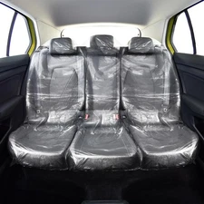BBTO 10 Pcs Plastic Disposable Car Seat Cover for Clear clear/black 