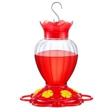 Hummingbird Feeder 20 oz, Glass Hanging Hummingbird Nectar with Feeder 6 Feed...