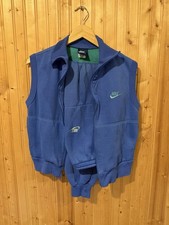 Vtg 80s Nike Womens Sweatsuit Medium Blue Full Zip Sleeveless Retro Fleece Style