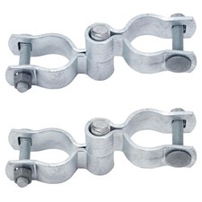 1-3/8" x 1-3/8" Chain Link Fence Gate Post Hinge Kit Set of 2, Galvanized Ste...