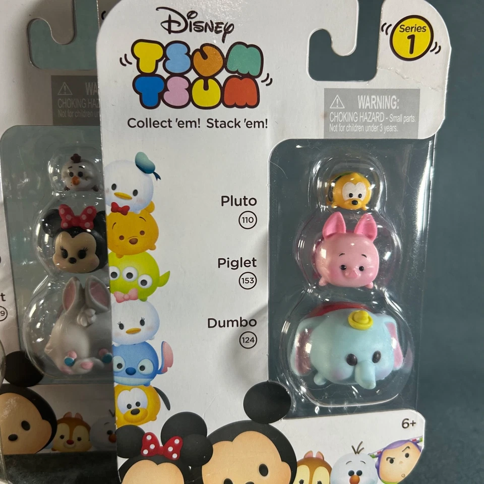 Disney Tsum Tsum Series 1 Jakks Pacific Vinyl Figure Lot Pluto Piglet Dumbo Olaf - Image 4 of 4