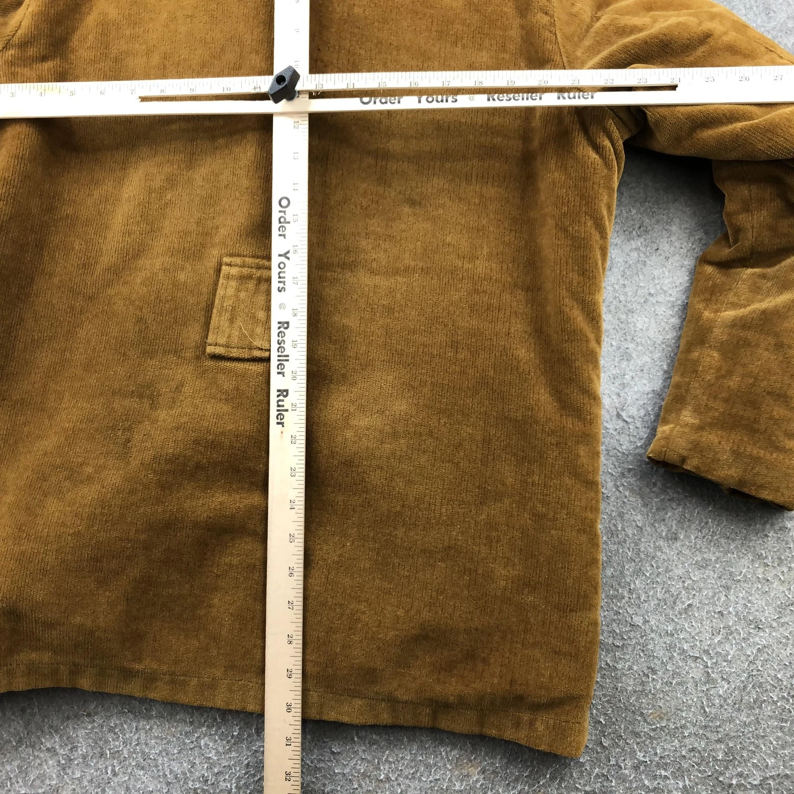 Vintage Cal Craft Coat Mens Large Brown Corduroy Faux Fur Lined Overcoat USA - product detail image 12