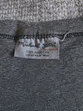 Michael Stars Charcoal Button Front Cardigan Henley Top 100% American Made 