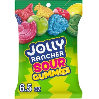JOLLY RANCHER Sour Gummies Assorted Fruit Flavored Candy 6.5 oz (Pack of 1) 