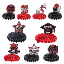 Class of 2024 Graduation Centerpieces Decorations Black Red
