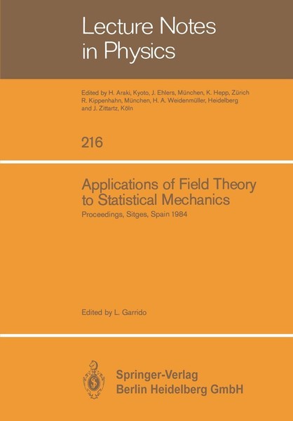 Applications Of Field Theory To Statistical Mechanics L. Garrido-image
