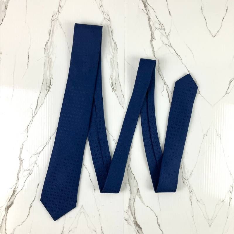 HERMES Tie  H Pattern H Weave Solid Plain Jacquar… - image 9