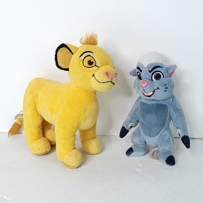 Disney Lion King Guard Simba 10in Long Bunga 7'' Stuffed Animal Plush Lot of 2