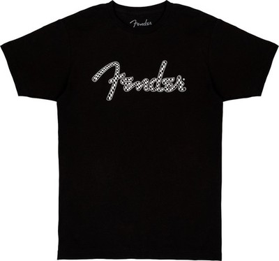 Fender Wavy Checkerboard T-Shirt Spaghetti Logo - ''M''