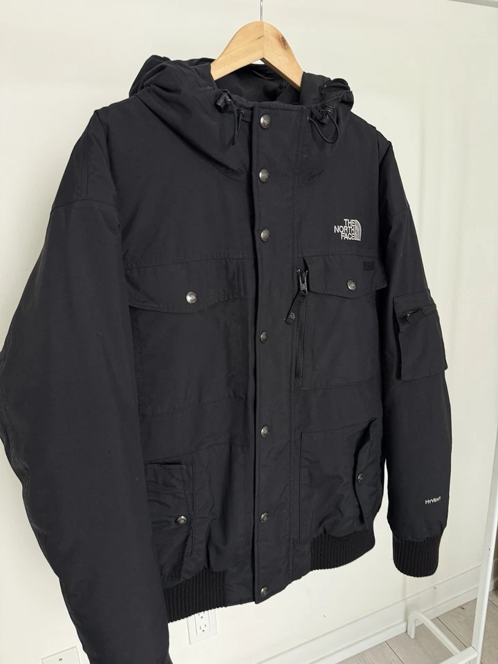 The North Face Hyvent Goose Down Hooded Coat Jacket Ski Black Men's Size Large - Image 2 of 4
