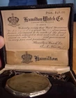 🔥14k GF HAMILTON ANTIQUE 17 JEWELS POCKET WATCH  W/ CASE, KNIFE AND CHAIN