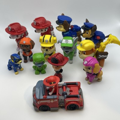 Paw Patrol Figures Lot of 13 Toys Puppy Dog Police Fire Construction Free Ship
