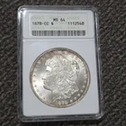 1878-CC Morgan dollar, ANACS MS64 Carson City.  Older Soapbox Holder.  Free Ship
