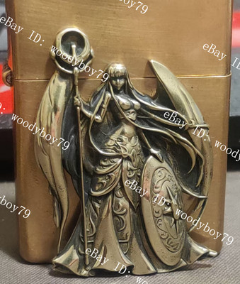 1 piece Lighter accessories Brass Game character Athena Badge DIY sticker