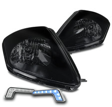 For 2000-2005 Mitsubishi Eclipse Blacksmoke Halogen Headlight Blue Led Drl Set