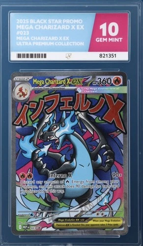 Pokémon Mega Charizard X ex 023 ACE Gem Mint 10 PERFECT SUBGRADES 10/10/10/10