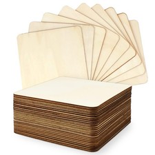 25Pcs 6 x 6 x 1/10 Inches Unfinished Basswood Sheets for Crafts, Wood Squares...