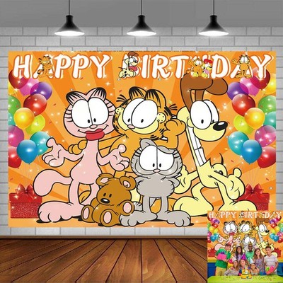 Lazy Cat Kinder Geburtstag Partyzubehör Banner Hintergrund Vinyl