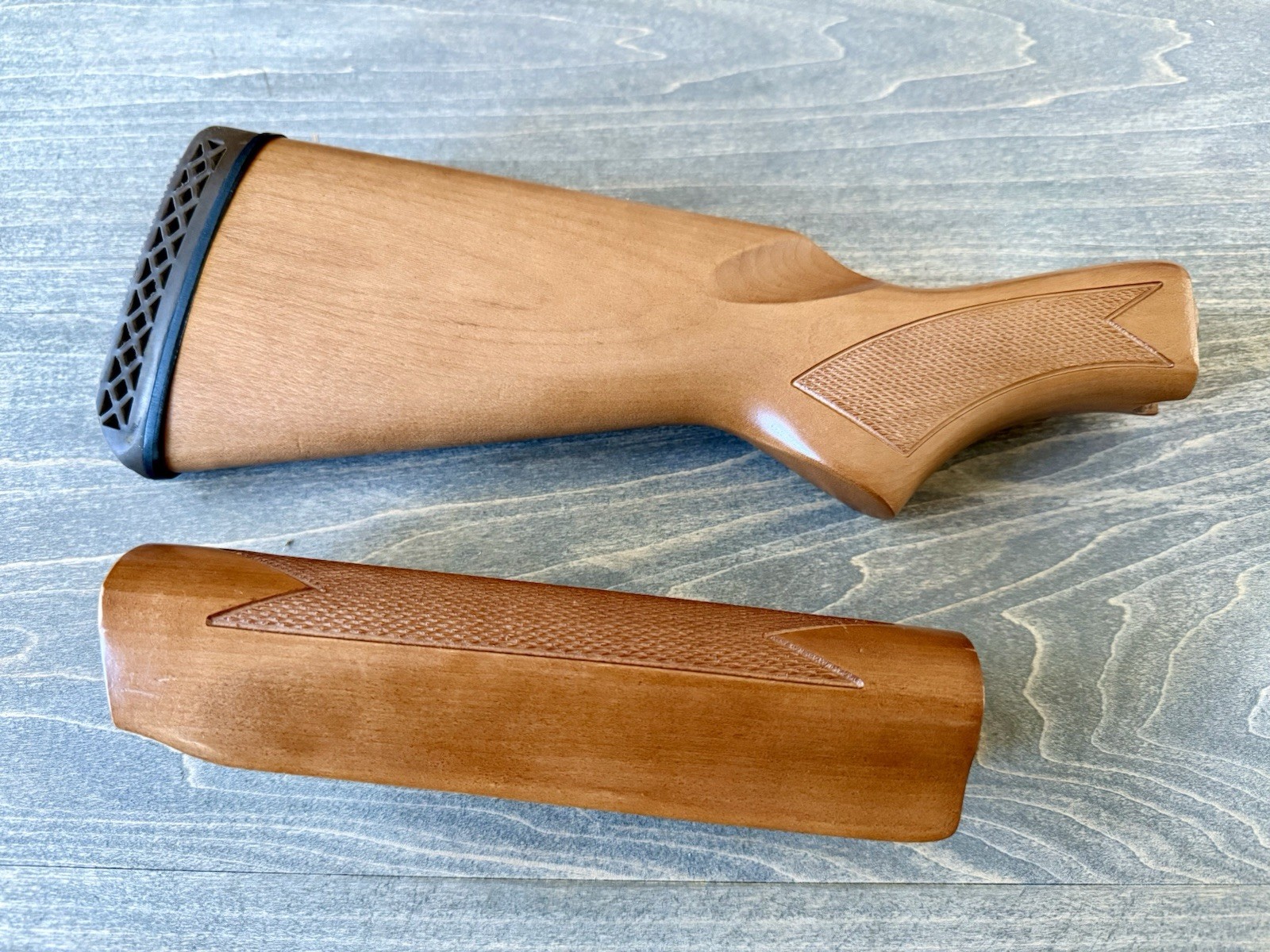 MOSSBERG 500 590 MAV88 CHECKERED WOOD STOCK FOREND FITS 6” SLIDE BOLT 12 GA EE