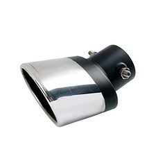 Car Polished Stainless Steel Exhaust Tail Exterior Rear Curved Black Silver