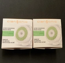 NIB 2 Clarisonic Acne Replacement Brush Heads Face Mia Prima Pro Smart Fit Pore