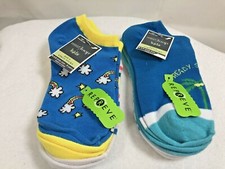 West Loop Kids 9-3.5 Shoe Size 6 Pairs Repreve Multicolored Graphic Ankle Sock