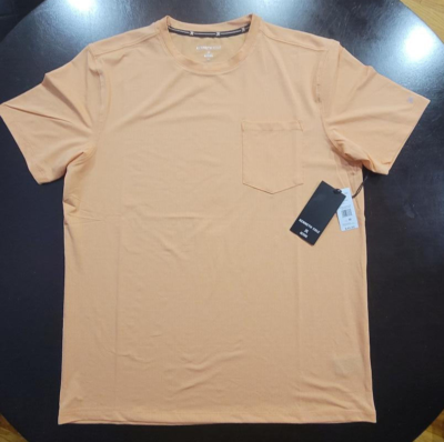 Kenneth Cole Men's The Tech Pocket S/S Active Shirt Heather Orange