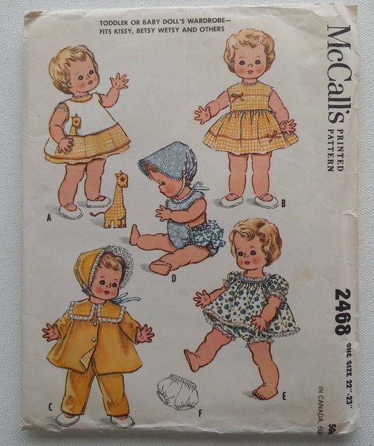 Vintage McCall's Pattern Doll Clothes 2468 eBay