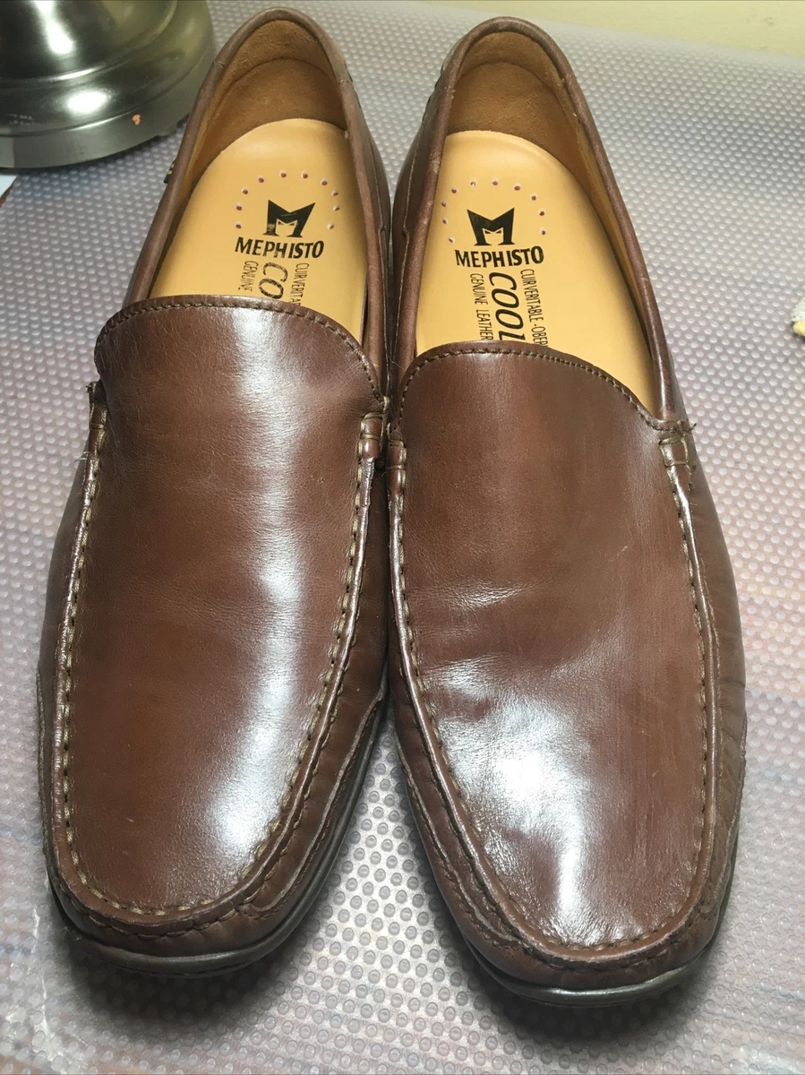 103 Mephisto Slip On Loafer Pinch Toe Brown Leather Men s Size 12 EUC