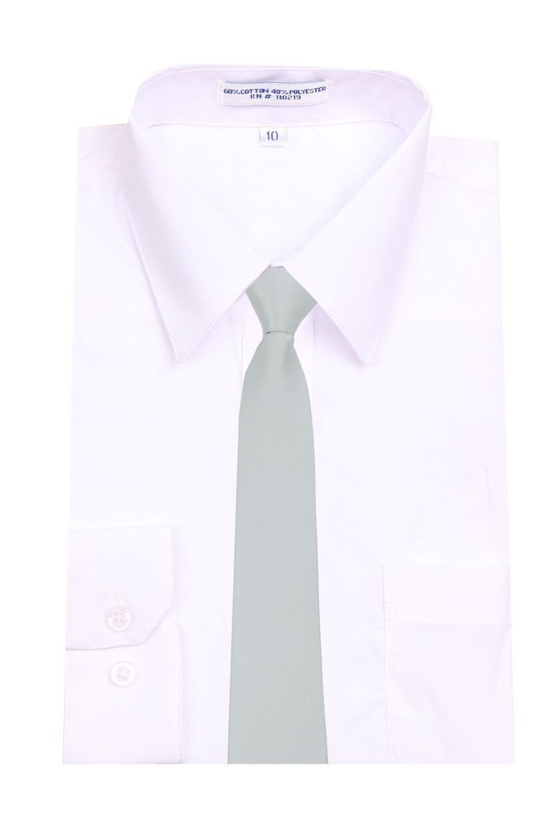 ball様　リクエスト Boys 14 Inch Silver Solid Pretied Zipper Necktie Weddings Formal
