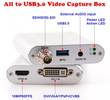 All HDMI SDI VGA DVI AV YPbPr to USB3.0 Video Capture Box,UVC,VLC OBS,Potplaye
