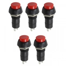 5x Red Push Button Switch Momentary Reset DC 1.5A 12V Car/Truck 125V/3A 250V AC