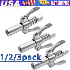 3X Grease Gun Coupler Double Handle High Pressure Quick Release Lock Oil Nozzles