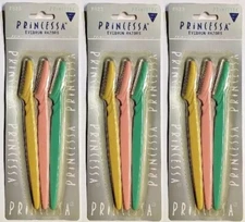 3x Princessa Facial Eyebrow Razor Trimmer – Shaper Shaver Hair Remover Blades