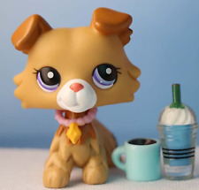 2*LPS#1262 2452 Purple Cream Littlest Pet Shop Collie Dog Hasbro Kids Gift Toy