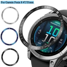 For Garmin Fenix 8 47mm 51mm Watch Bezel Ring Cover Frame Metal Case Replacement