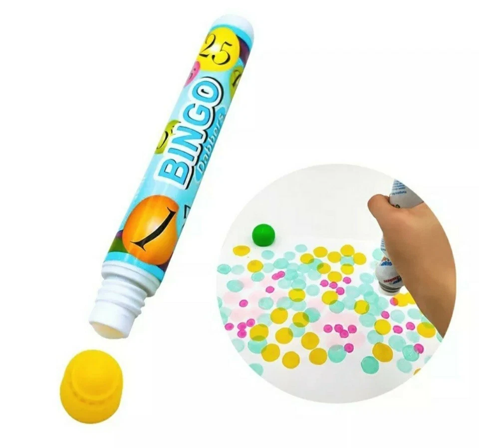 MARCADORES BINGO DABBERS PLUMAS MULTICOLORES JUEGOS ACTIVIDADES DIVERTIDAS PAQUETE DE 4 ENTRADAS Foto 2 de 3