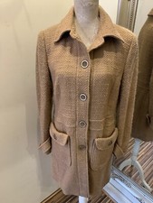 Camel Luisa Cerano Nubby Knit Shorn Wool Coat