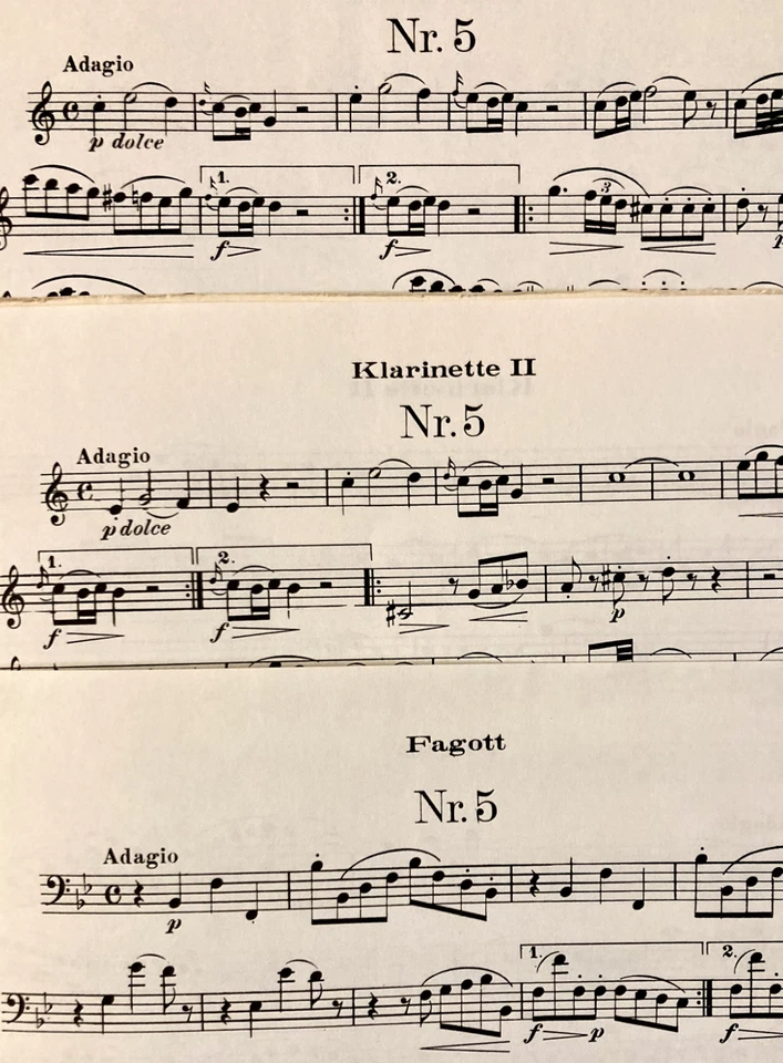 MOZART K229 - 20 WW. TRIOS - (2 CL. & BSN) - ($1.00 each trio!) - Image 3 of 4