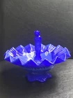 Fenton PERIWINKLE BLUE SLAG SEPTEMBER MORN NYMPH W/BOWL