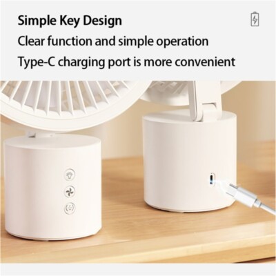 Plastic Folding Table Fan Tent Fan with Light USB Rechargeable Electric Fans