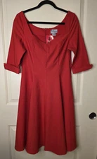 NWT! Unique Vintage Sexy Cherry Red Pinup Swing Dress - Plus 2X - Retro 50s Vibe