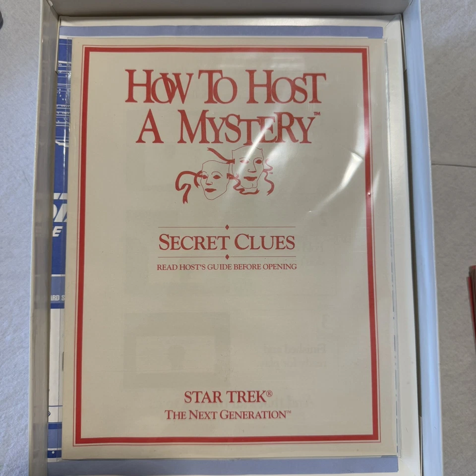 De colección Cómo Host a Mystery Star Trek The Next Generation Juego 1992 Raro Excelente Estado Foto 4 de 4