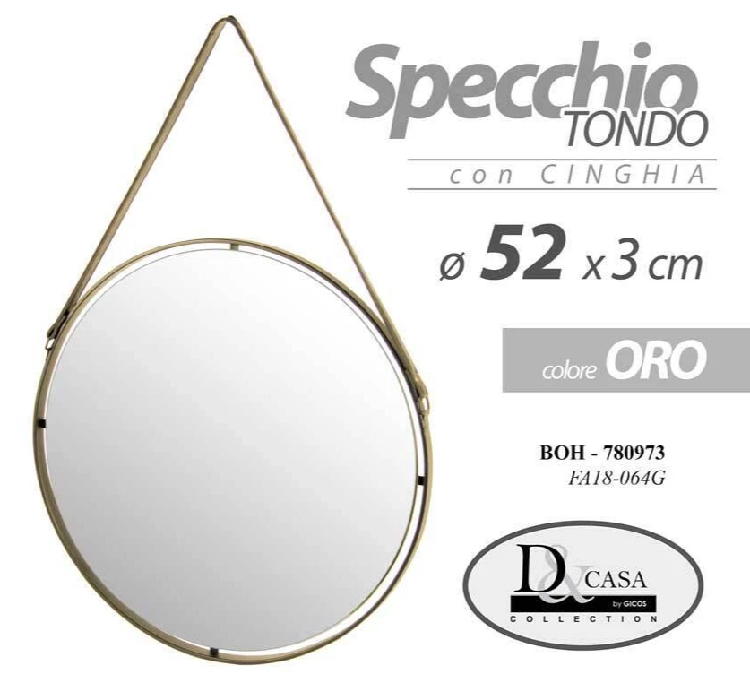 Specchio rotondo 60 cm con cornice, da parete per ingresso, bagno e soggiorno, da appendere, nero, relaxdays | Leroy Merlin