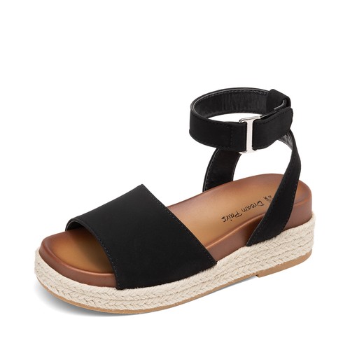 Girls Platform Wedge Sandals Ankle Strap Espadrille Summer Beach Walking Sandals - Picture 2 of 37