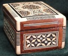 Lovely Vintage 1950s-60s Mother of Pearl Inlay Lined Wood Box for Sadaf Saffron — photo 5