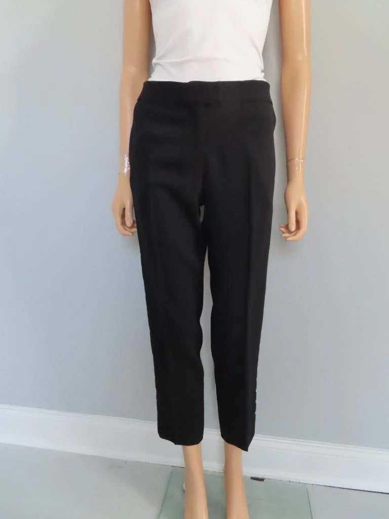 Mugler Black/Side Stripe Silver Metal Detail Pants Size F 38/US 6